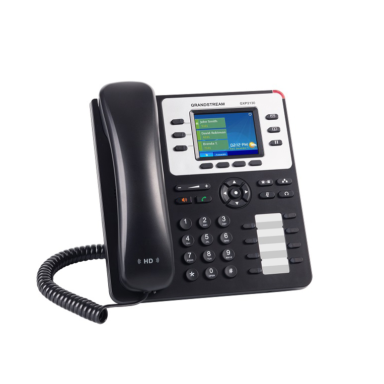 Grandstream GXP2130V2 - IP телефон, 3 SIP аккаунта, 3 линии, цветной LCD, PoE, (1GbE) Gigabit Ethernet, 8 BLF, Bluetooth